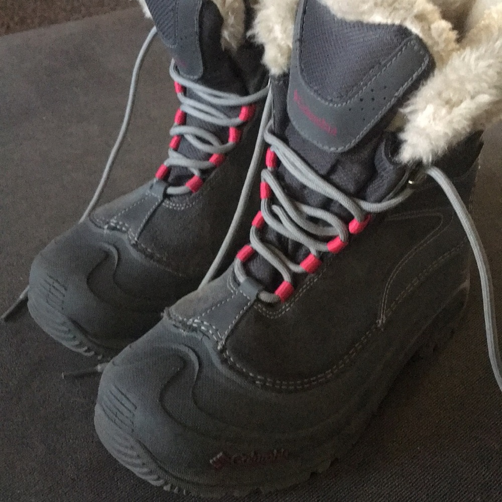 Columbia Gray Pink Omni-Heat Winter Boots 6